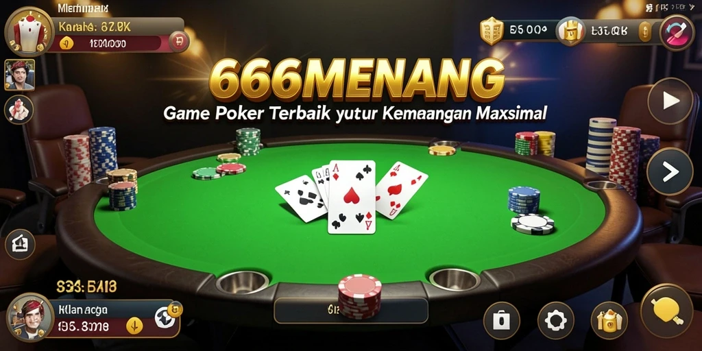 Tampilan gameplay Poker yang seru dan menarik di 666MENANG.