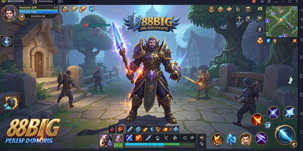 Tampilan screenshot 88BIG menampilkan pertarungan epik antara karakter di dunia MMORPG.