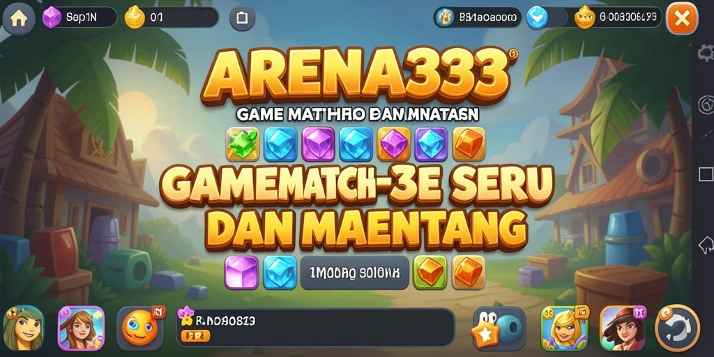 Tampilan gameplay ARENA333 dengan objek warna-warni yang menarik.