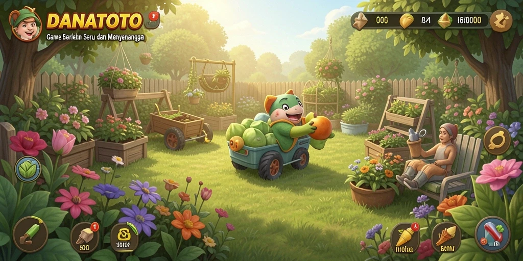 Gameplay seru berkebun dengan berbagai tanaman dan ladang.