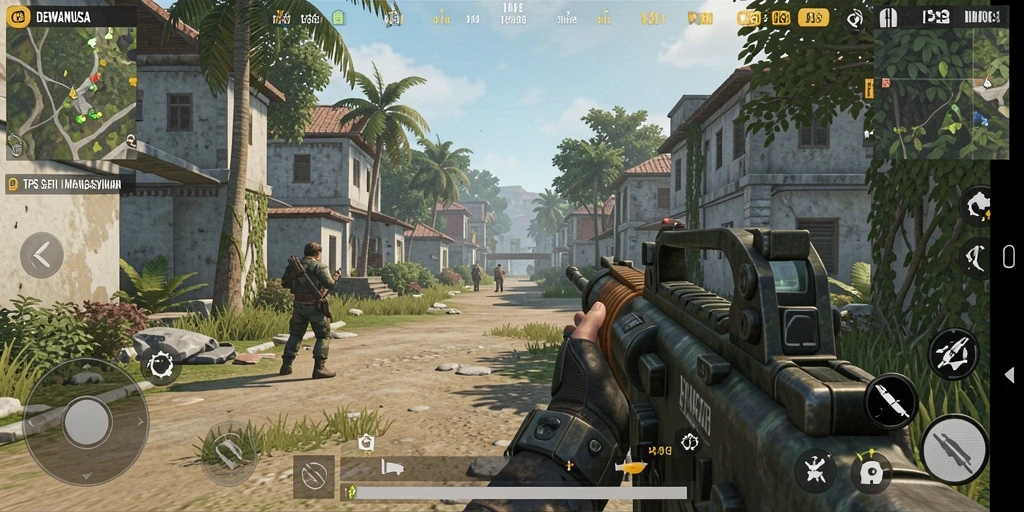 Screenshot DEWANUSA menampilkan aksi intens dalam gameplay TPS.