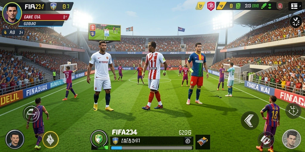 Tangkapan layar utama FIFA234 menampilkan momen seru dalam gameplay Idle.