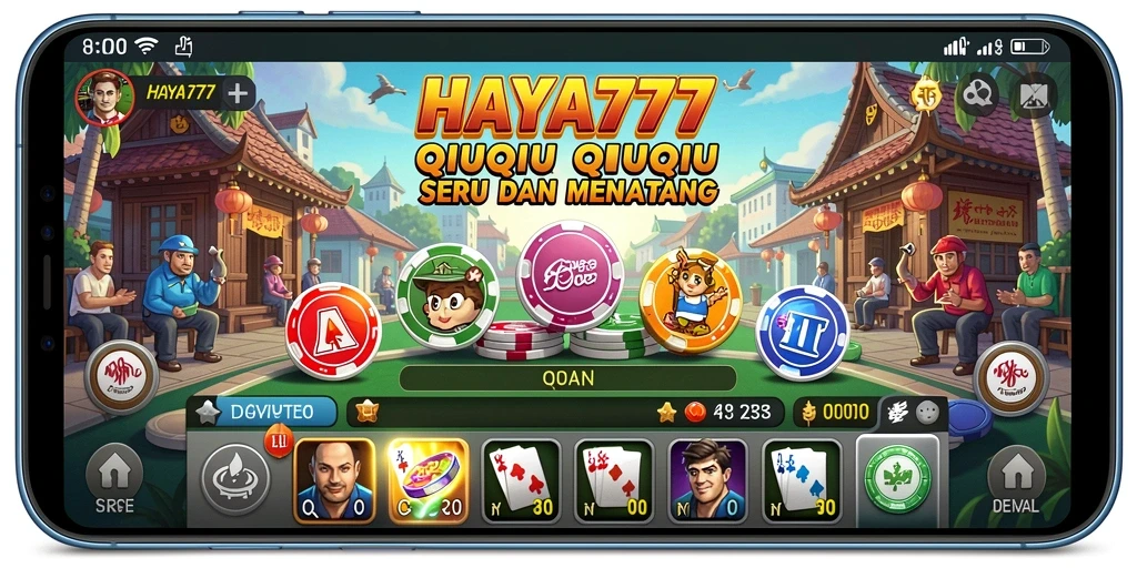 Tampilan gameplay seru HAYA777 saat bermain QiuQiu.