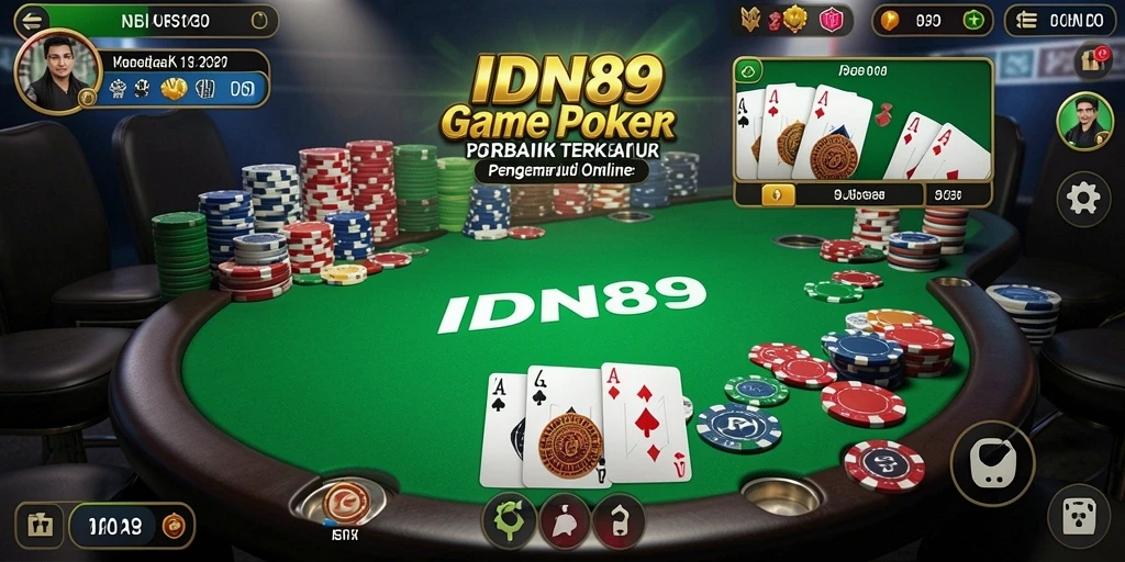 Tampilan menarik dari gameplay Poker di IDN89.