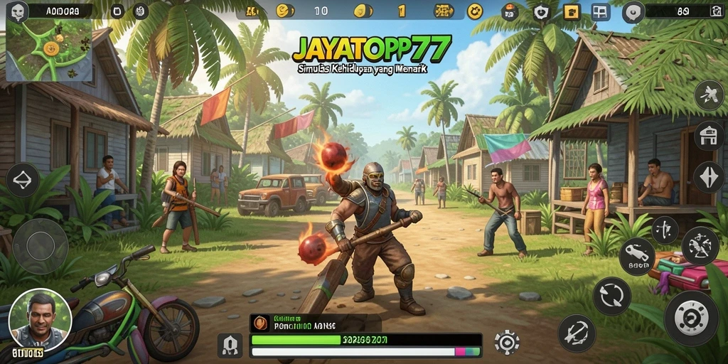 Screenshot utama JAYATOP77 menampilkan gameplay simulasi yang imersif.