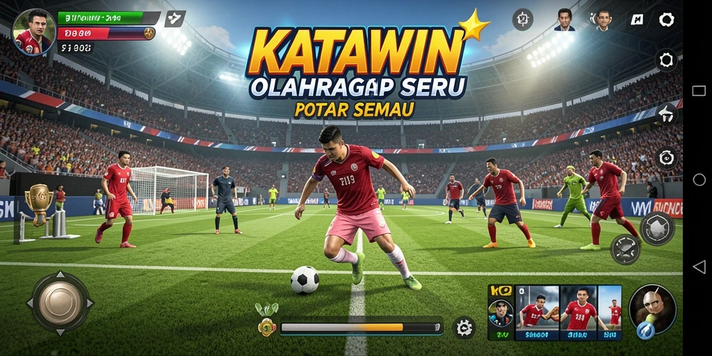 Tampilan menarik dari gameplay KATAWIN dengan aksi olahraga seru.