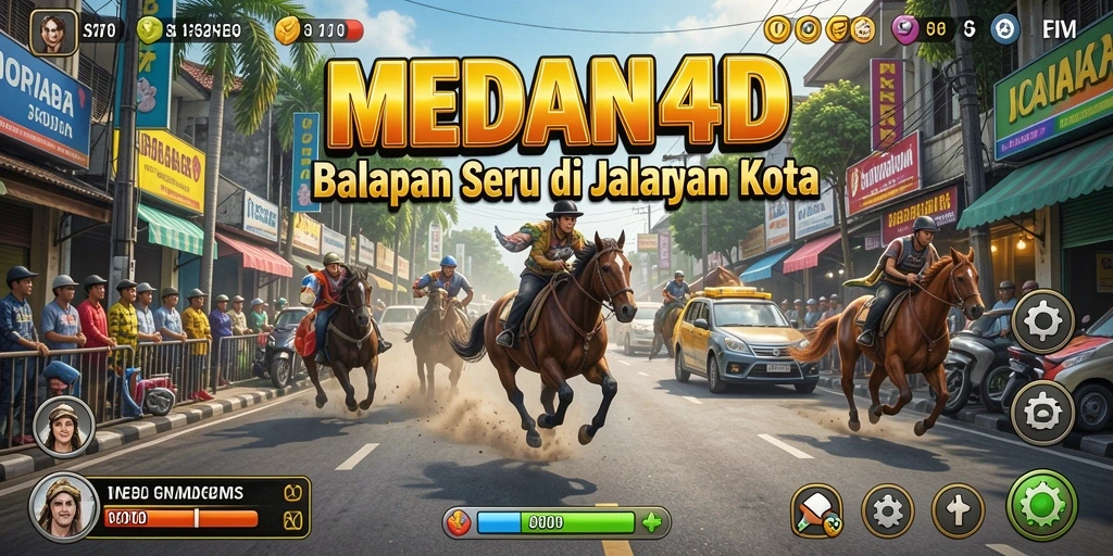 Tampilan gameplay balapan yang seru dan penuh aksi di MEDAN4D.