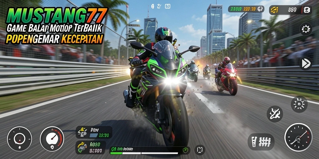 Gameplay menegangkan di lintasan balap MUSTANG77.