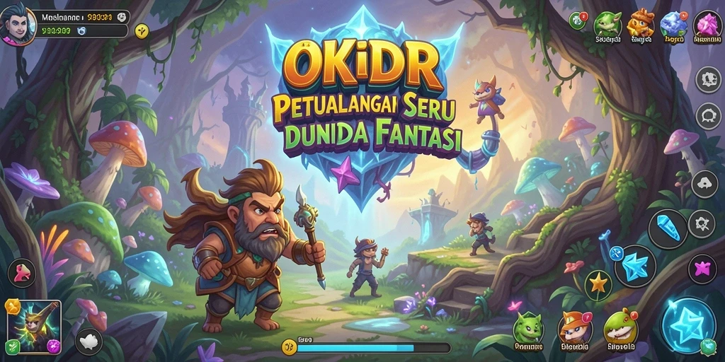 Screenshot utama menunjukkan gameplay seru di dunia OKIDR.