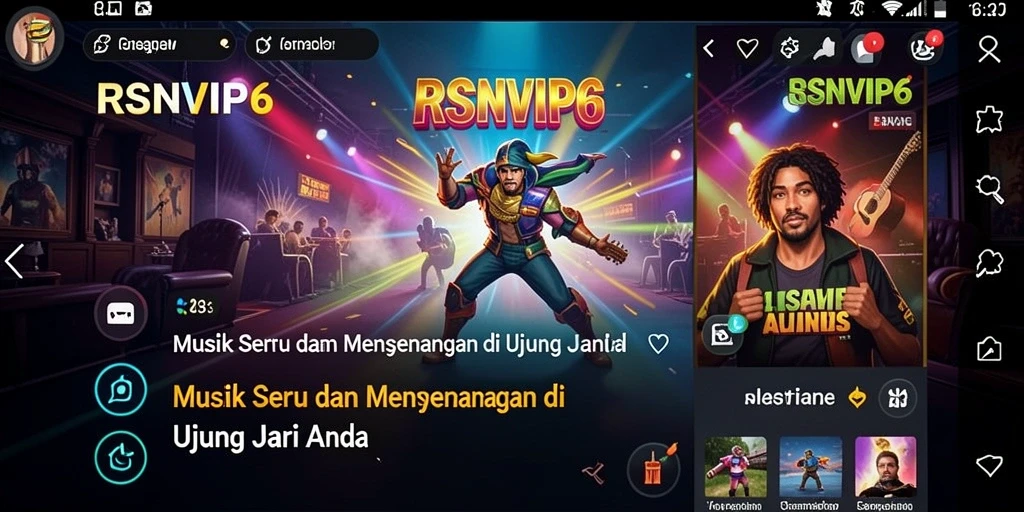 Screenshot gameplay RSNVIP6 menampilkan pengalaman musik yang seru.
