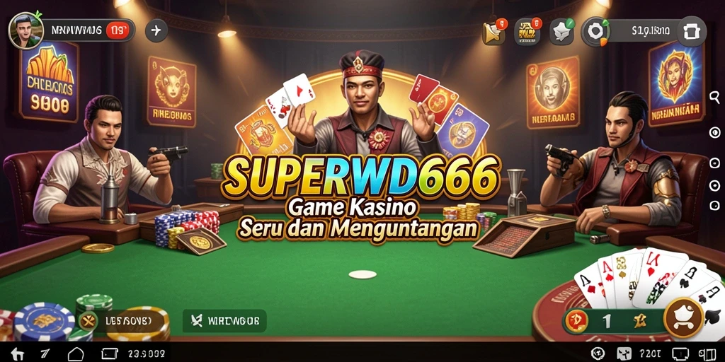 Screenshot gameplay SUPERWD666 dengan grafis kasino yang menarik.