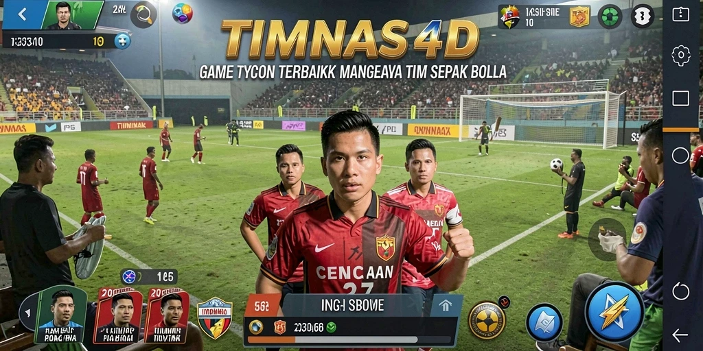 Gameplay seru TIMNAS4D dengan manajemen tim sepak bola.